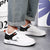 White Leather Mesh Sneakers