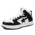 Black & White High-Top Leather Sneakers