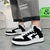 Black & White High-Top Leather Sneakers